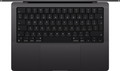 Apple MacBook Pro 14 inch M4 (10 core CPU/10 core GPU) 16GB/512GB Spacezwart QWERTY bovenkant