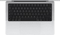 Apple MacBook Pro 14 inch M4 (10 core CPU/10 core GPU) 16GB/1TB Zilver QWERTY bovenkant