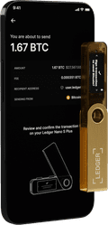 Ledger Nano S Plus Gold product in gebruik