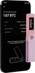 Ledger Nano S Plus Pastel Pink product in gebruik