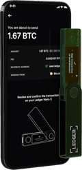 Ledger Nano X Emerald Green product in gebruik