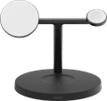 Belkin Boost Charge Pro MagSafe und Qi2 3-in-1 Kabelloses Ladegerät 15 W mit Ständer Schwarz vorne