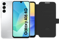 Samsung Galaxy A16 128GB Wit 4G + BlueBuilt Book Case Zwart Main Image