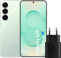 Samsung Galaxy S25 128GB Mint 5G + Samsung Oplader 25 Watt Zwart Main Image