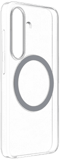 BlueBuilt Qi2 Draadloze Oplader 15W Zwart + Samsung S25 Back Cover met Magneet Transparant rechterkant