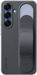 Samsung S25 Standing Grip Back Cover Zwart product in gebruik