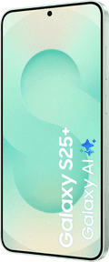 Samsung Galaxy S25 Plus 256GB Mint 5G + Samsung Kindsuit Back Cover Zwart voorkant