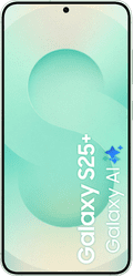 Samsung Galaxy S25 Plus 256GB Mint 5G + Samsung Kindsuit Back Cover Zwart voorkant