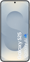 Samsung Galaxy S25 256GB Zilver 5G + Samsung Oplader 25 Watt Zwart voorkant