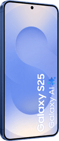 Samsung Galaxy S25 128GB Donkerblauw 5G + Samsung Oplader 25 Watt Zwart voorkant