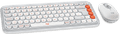 Logitech Pop Icon Combo toetsenbord en muis set Wit voorkant