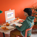Logitech Pop Icon Combo toetsenbord en muis set Wit product in gebruik