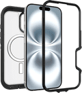 Otterbox Defender XT iPhone 16 Back Cover met MagSafe Magneet Transparant met Zwarte Rand linkerkant