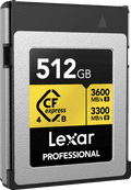 Lexar Professional GOLD 4.0 512GB CFexpress Type B front