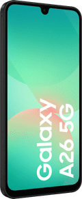 Samsung Galaxy A26 128GB Zwart 5G + BlueBuilt Book Case Zwart voorkant
