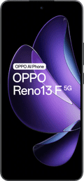 OPPO Reno 13 F 256GB Zwart 5G + OPPO SuperVOOC Oplader 45W voorkant