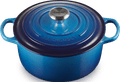 Le Creuset Signature ronde braadpan 28 cm azure voorkant