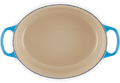Le Creuset Signature ovale braadpan 31 cm azure binnenkant