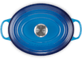 Le Creuset Signature ovale braadpan 31 cm azure bovenkant