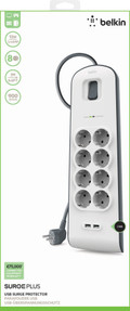 Belkin Surge Protector 8 outlet 2 meter 2x usb verpakking