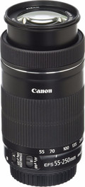 Canon EF-S 55-250mm f/4-5.6 IS STM bovenkant