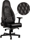 noblechairs ICON Echtlederen Gaming Stoel Zwart voorkant