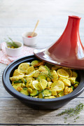 Le Creuset Tajine 31 cm Kersenrood product in gebruik