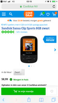 Sandisk Sansa Clip Sports 8GB zwart (Afbeelding 2 van 4)