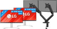 LG 27UP850K-W.AEU Duo Pack + BlueBuilt Monitorarm Mechanische Veer voor 2 Monitoren