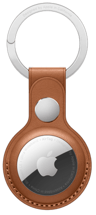 Apple AirTag Schlüsselanhänger aus Leder Sattelbraun