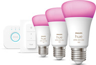 Philips Hue White and Color Starter Pack E27 met 3 lampen, dimmer + Bridge