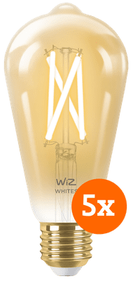 WiZ Smart Filament lamp Edison 5-pack - Warm tot Koelwit Licht - E27