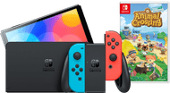 Nintendo Switch OLED Blauw/Rood + Animal Crossing New Horizons