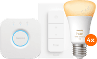 Philips Hue White Ambiance Starter Pack E27 met 4 lampen, dimmer + bridge