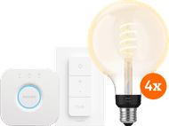 Philips Hue Filament White Ambiance Globe XL 4-pack Starter Pack
