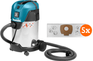 Makita VC3011L + Makita P-72899 Vacuum Cleaner Bag (5x)