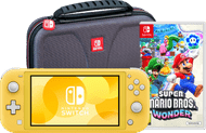 Nintendo Switch Lite Geel + Super Mario Bros. Wonder + Beschermhoes