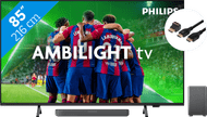 Philips 85PUS8309 - Ambilight (2024) + Soundbar + Hdmi kabel