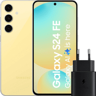 Samsung Galaxy S24 FE 128GB Geel 5G + Samsung Oplader 25 Watt Zwart