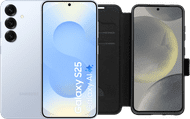 Samsung Galaxy S25 128GB Lichtblauw 5G + BlueBuilt Book Case Zwart