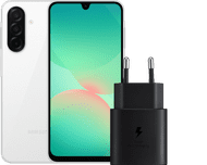 Samsung Galaxy A26 128GB Wit 5G + Samsung Oplader 25 Watt Zwart