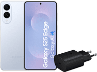 Samsung Galaxy S25 Edge 256GB Blauw 5G + Samsung Oplader 25 Watt Zwart