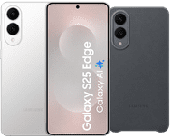 Samsung Galaxy S25 Edge 512GB Zilver 5G + Samsung Kindsuit Back Cover Zwart