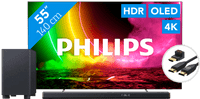 Philips 55OLED806 - Ambilight (2021) + Soundbar + HDMI cable
