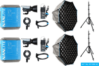 Nanlite FC-120B LED Bi-Color Spot Light Dual Kit (met lightstand en softbox)