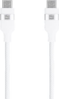 BlueBuilt Usb C naar Usb C Kabel 1,5m Magnetisch Nylon Wit