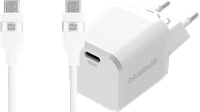 BlueBuilt Power Delivery Oplader 30W + Usb C Kabel 3m Nylon Wit