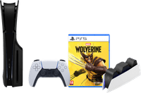 PlayStation 5 Slim Disc Edition + Marvel's Wolverine + Black Covers + Charging Station