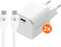 BlueBuilt 65W GaN Usb C Oplader Wit + Usb C Kabel 240W 2m Ny
