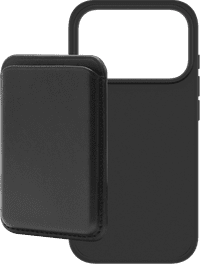 BlueBuilt MagSafe Hoesje iPhone 18 Pro Zwart + Kaarthouder Leer Zwart
